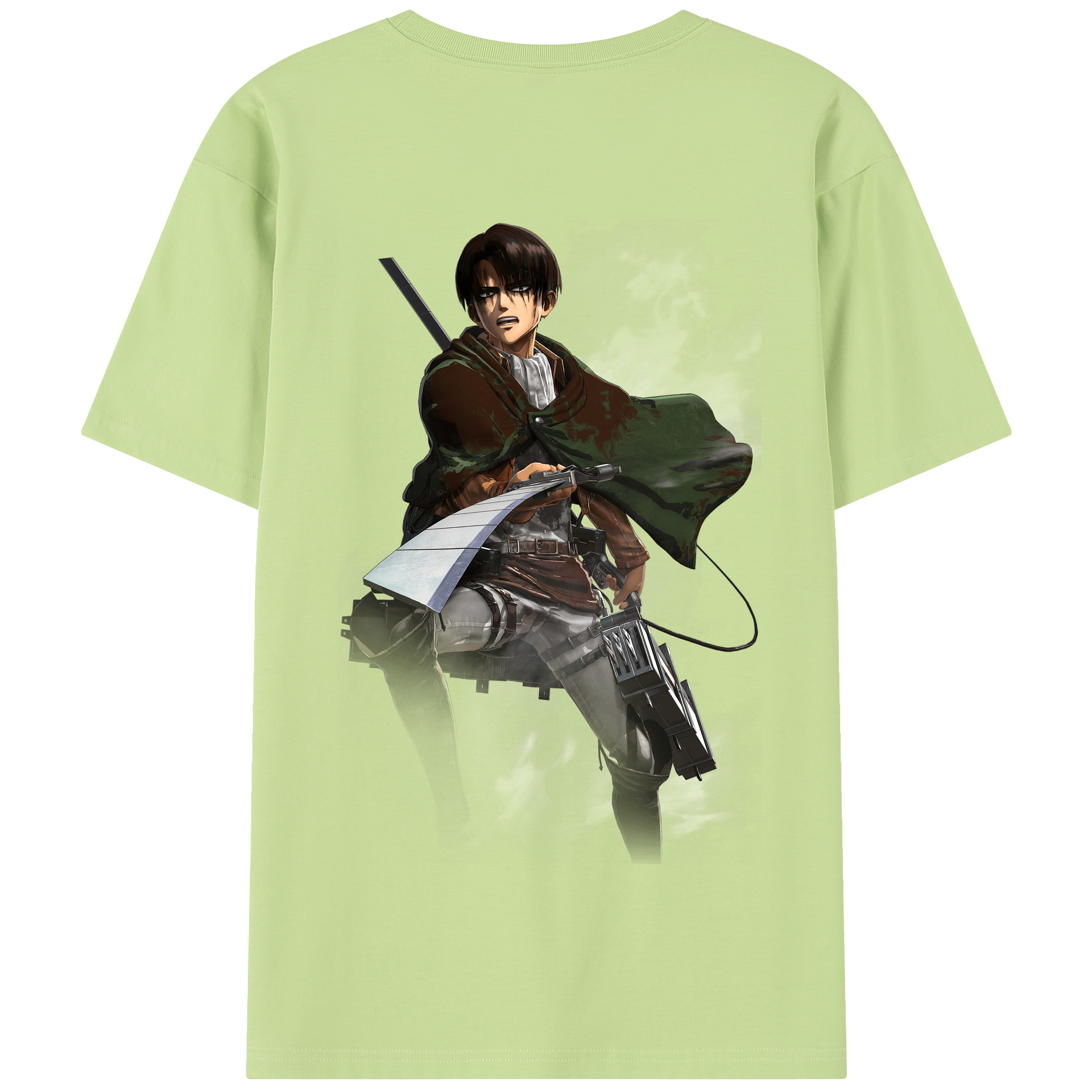（画像用） 進撃の巨人 リヴァイ·アッカーマン Attack on Titan Levi Ackerman 綿100％半袖Tシャツ（背面プリント）